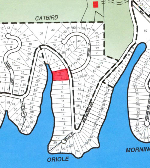 Oriole 5 and 6 Waterfront Lot at Lake Redstone For Sale 170 feet of